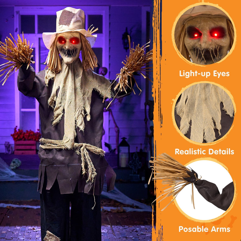 Joyfy Halloween Decorations Outdoor, Sound Activated with LED Eyes & Sound & Motion, Decor for Yard Farm Garden Indoor H