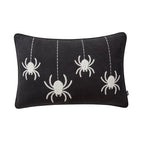 My Texas House Halloween Hanging Spiders Oblong Decorative Pillow, Black and Ivory, 14" x 20"