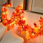 AGCAN 3 Pack Maple Leaf String Light, Total 60 LED 30Ft Artificial Fall Decor Leaf Light USB Operated Centerpiece Table