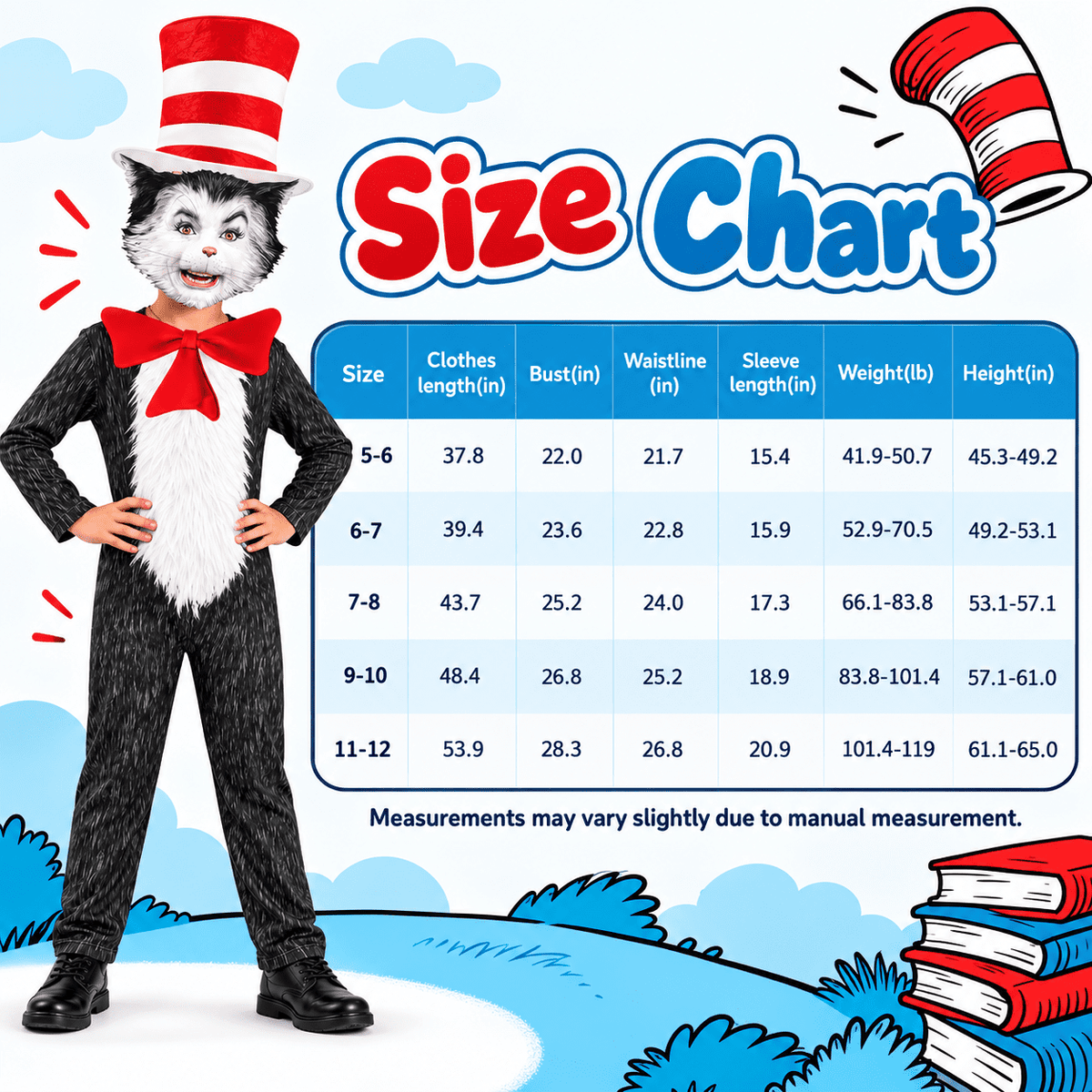 4-Piece Cat Halloween Cosplay Costume for Kids, Scary Cat Jumpsuit Set with Mask, Striped Hat & Bow Tie for Boys & Girls