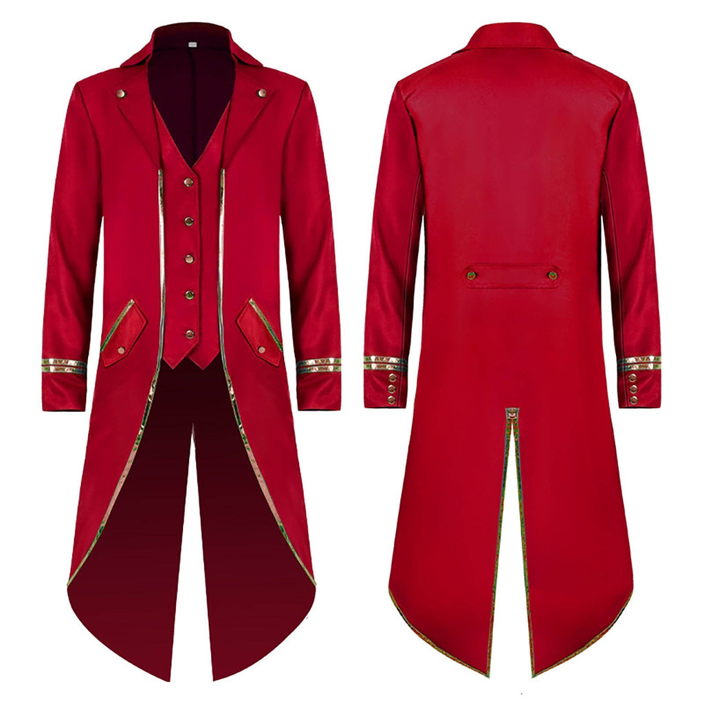 Men LYXSSBYX Mens Jackets Fall Fashion Halloween Men's Costume Men's Mid Length Retro Tuxedo Costume