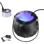 Halloween Decorations Cauldron Mister 12 LED Mist Maker Fogger Cauldron Witch Jar Atomizer Lamp Punch Bowl Candy Fire Fl
