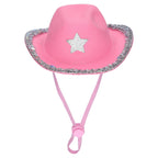 Vibrant Life Halloween Cowboy Hat Costume for Dogs and Cats, Pink