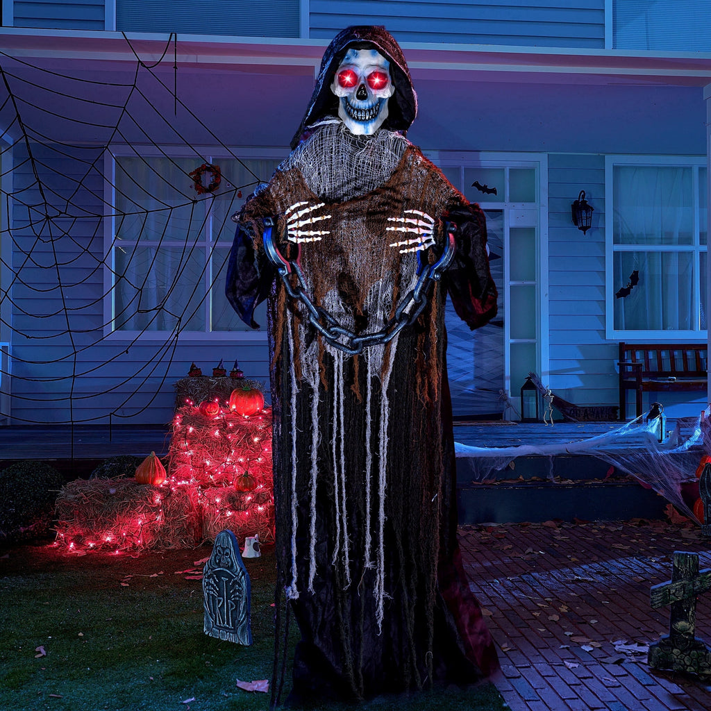 Joyfy Halloween Decorations Outdoor, Sound Activated with LED Eyes & Sound & Motion, Decor for Yard Farm Garden Indoor H