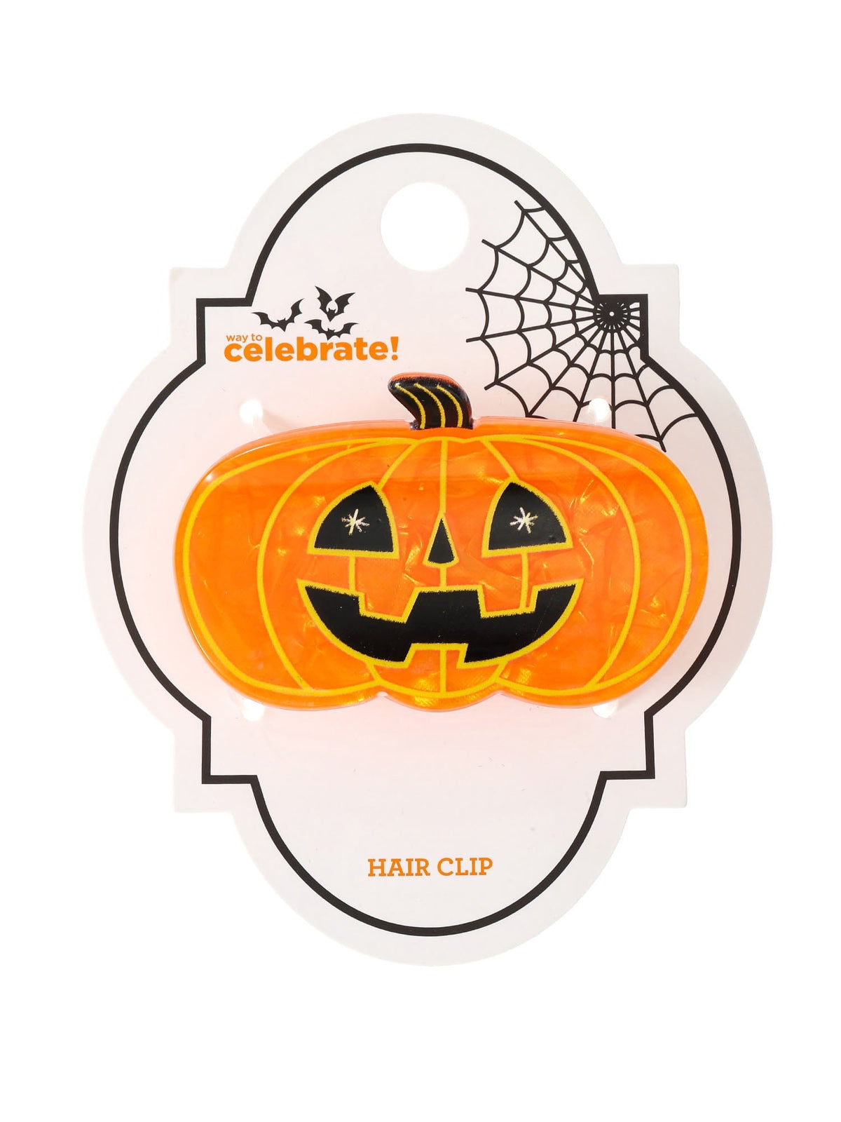 Way to Celebrate Halloween Women's Pumpkin Claw Clip, Multicolor, 1 Piece