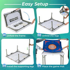 Costway Folding Mahjong Table With Cup Holders, Felt Mat And Carrying Handle - 35in x 35in x 29in