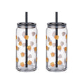 Way to Celebrate Halloween Candy Corn Glass Can Sipper Tumblers, 20 oz, 2-Pack