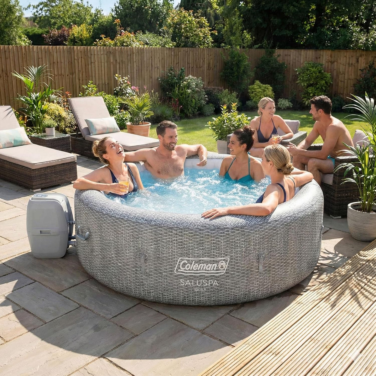 Coleman Sicily Energy-Efficient AirJet Inflatable Hot Tub, 5-7 Person - Sicily
