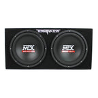 MTX Dual Loaded Car Subwoofer Enclosure 12 Inch 1200W With Boss R1100M Amplifier And Soundstorm AKS8 Kit - TNE212D