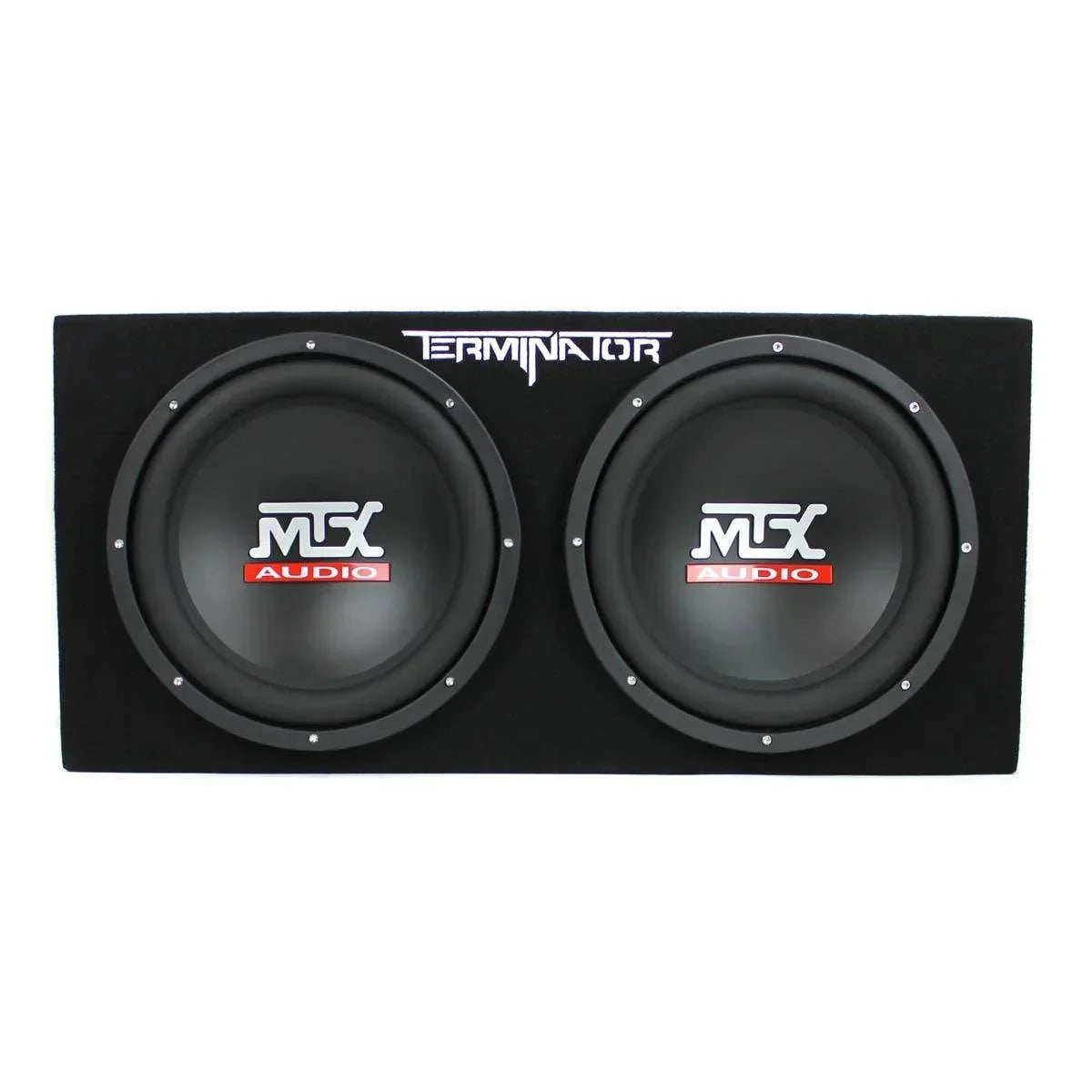 MTX Dual Loaded Car Subwoofer Enclosure 12 Inch 1200W With Boss R1100M Amplifier And Soundstorm AKS8 Kit - TNE212D