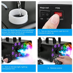 Yexmas 600W Fog Machine with Disco Ball & 8 RGB LED Lights – 2000CFM and Remote Control for Parties, Weddings, Halloween