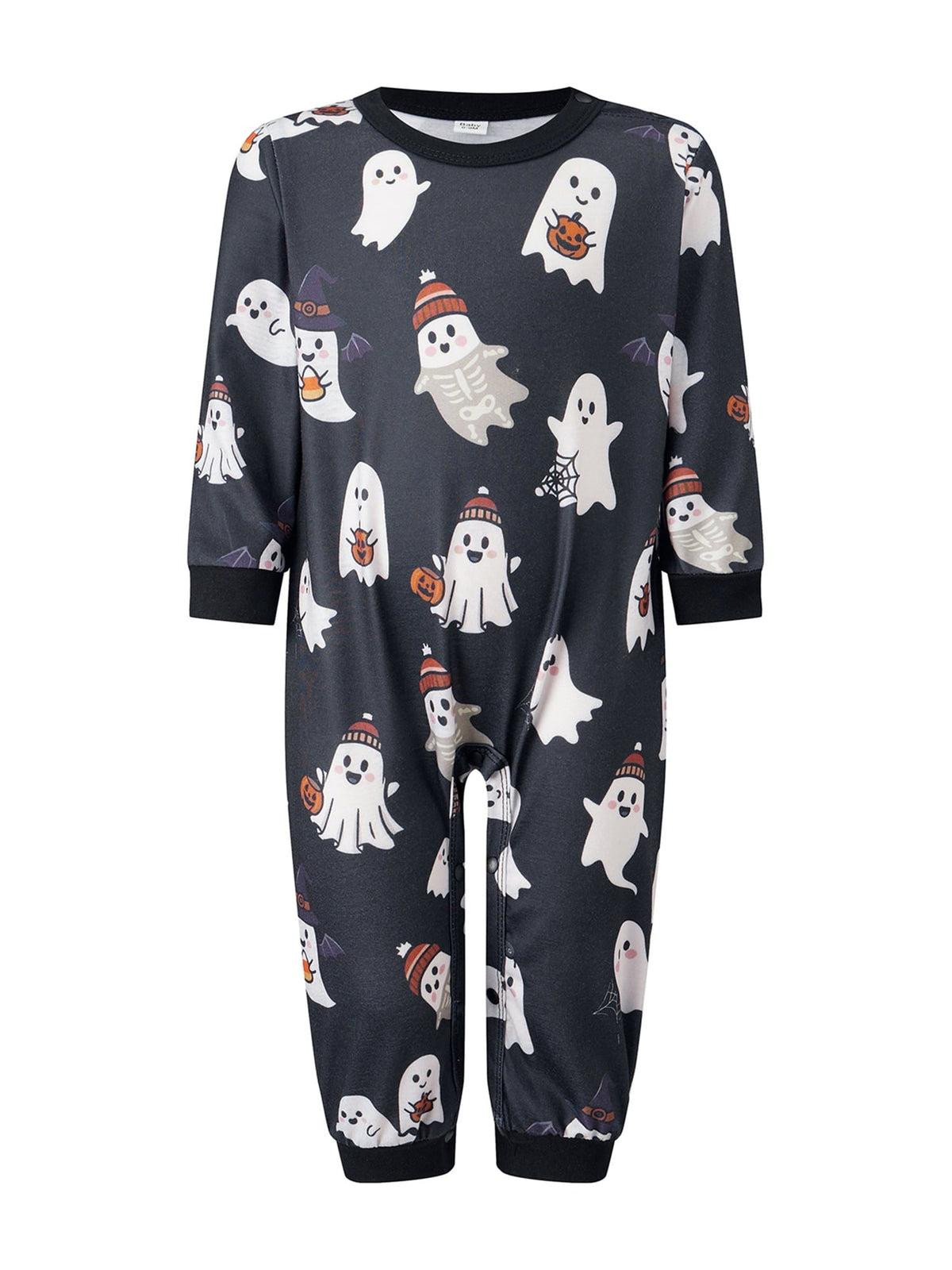RUINIXCW Family Matching Halloween Ghost Pajama Set Black Long Sleeve Sleepwear for Trick or Treat Party Holiday Photos