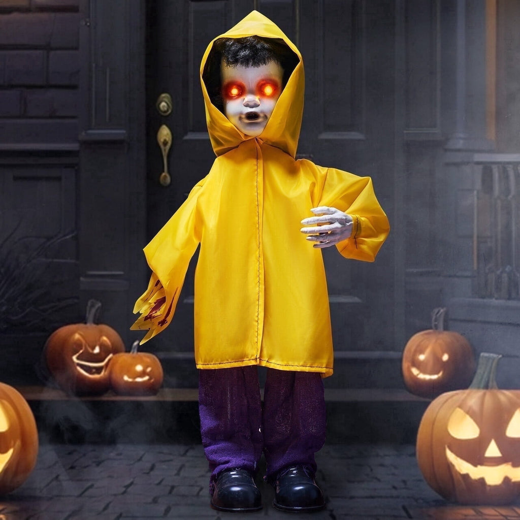 Joyfy Halloween Decorations Outdoor, Sound Activated with LED Eyes & Sound & Motion, Decor for Yard Farm Garden Indoor H