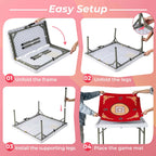 Costway Folding Mahjong Table With Cup Holders, Felt Mat And Carrying Handle - 35in x 35in x 29in