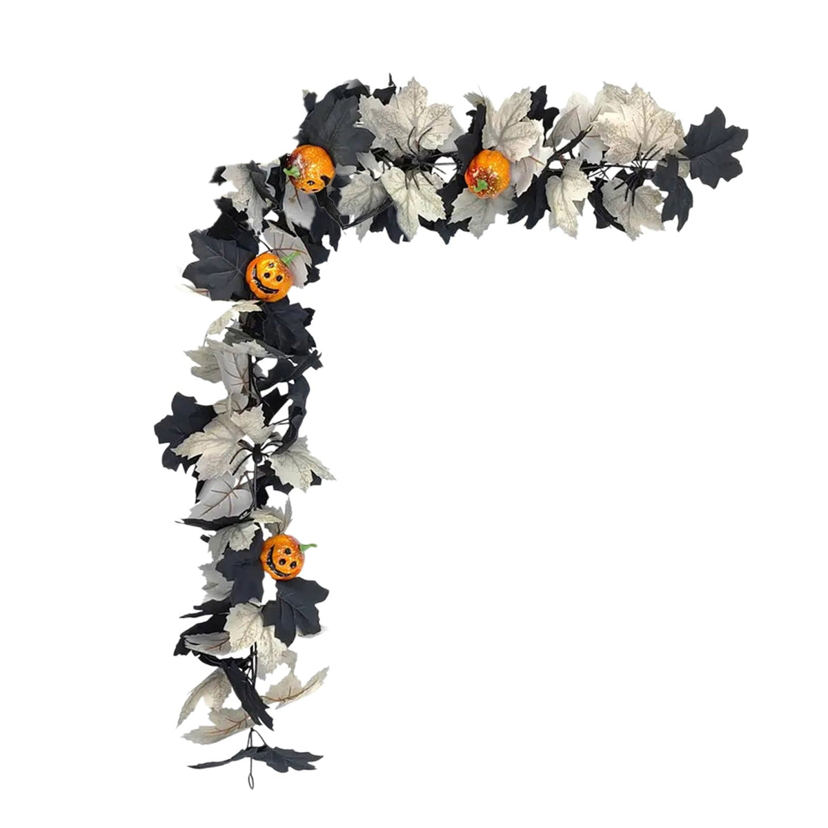 Halloween Pumpkin Garland - 68" Fall Leaf Decor for Mantle, Staircase & Porch, Outdoor/Indoor Autumn Thanksgiving Party