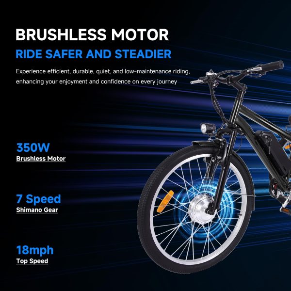 26 Inch Adult 3 Wheel Electric Tricycle With Basket, Fat Tires, 7 Speeds, 350W Motor, 36V 10Ah Battery - 0KT_3xfGu2r4etl
