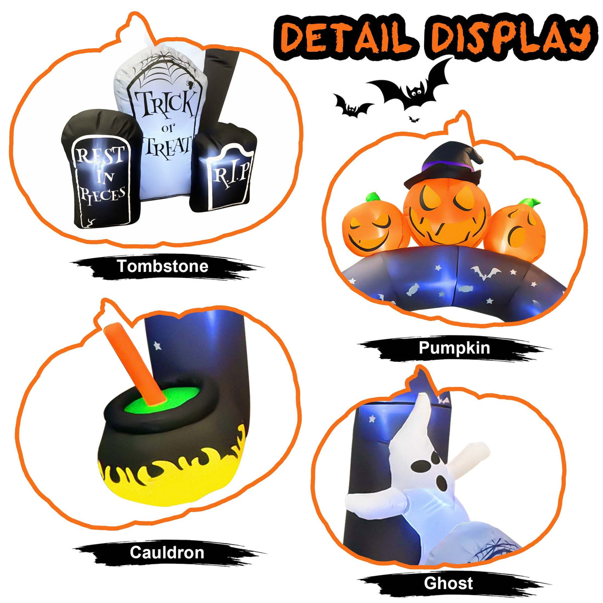 GVDV 10 FT Halloween Inflatables Archway Outdoor Decorations, Scary Halloween Arch Blow Up Yard Decorations for Front Ya