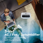 BLACK+DECKER Smart Portable Air Conditioner, 12,000 BTU, Rooms Up To 550 Sq. Ft., White - BPACT08NM