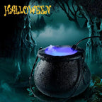 Halloween Decorations Cauldron Mister 12 LED Mist Maker Fogger Cauldron Witch Jar Atomizer Lamp Punch Bowl Candy Fire Fl