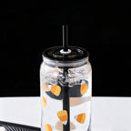 Way to Celebrate Halloween Candy Corn Glass Can Sipper Tumblers, 20 oz, 2-Pack