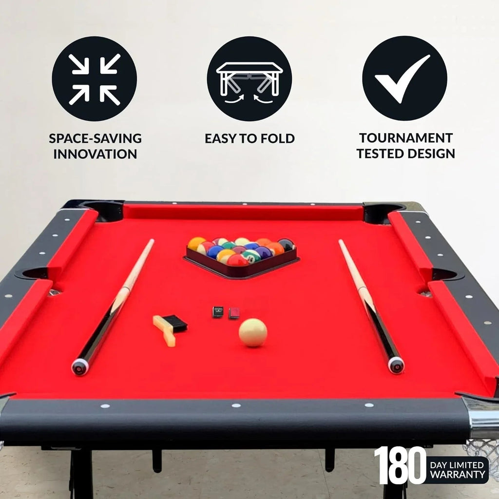 Hathaway Fairmont Portable Pool Table 6 Ft, 76 x 43.25 x 32 in - BG2574