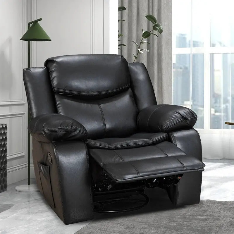 Leather Recliner Lounge Chair - Wide Seat