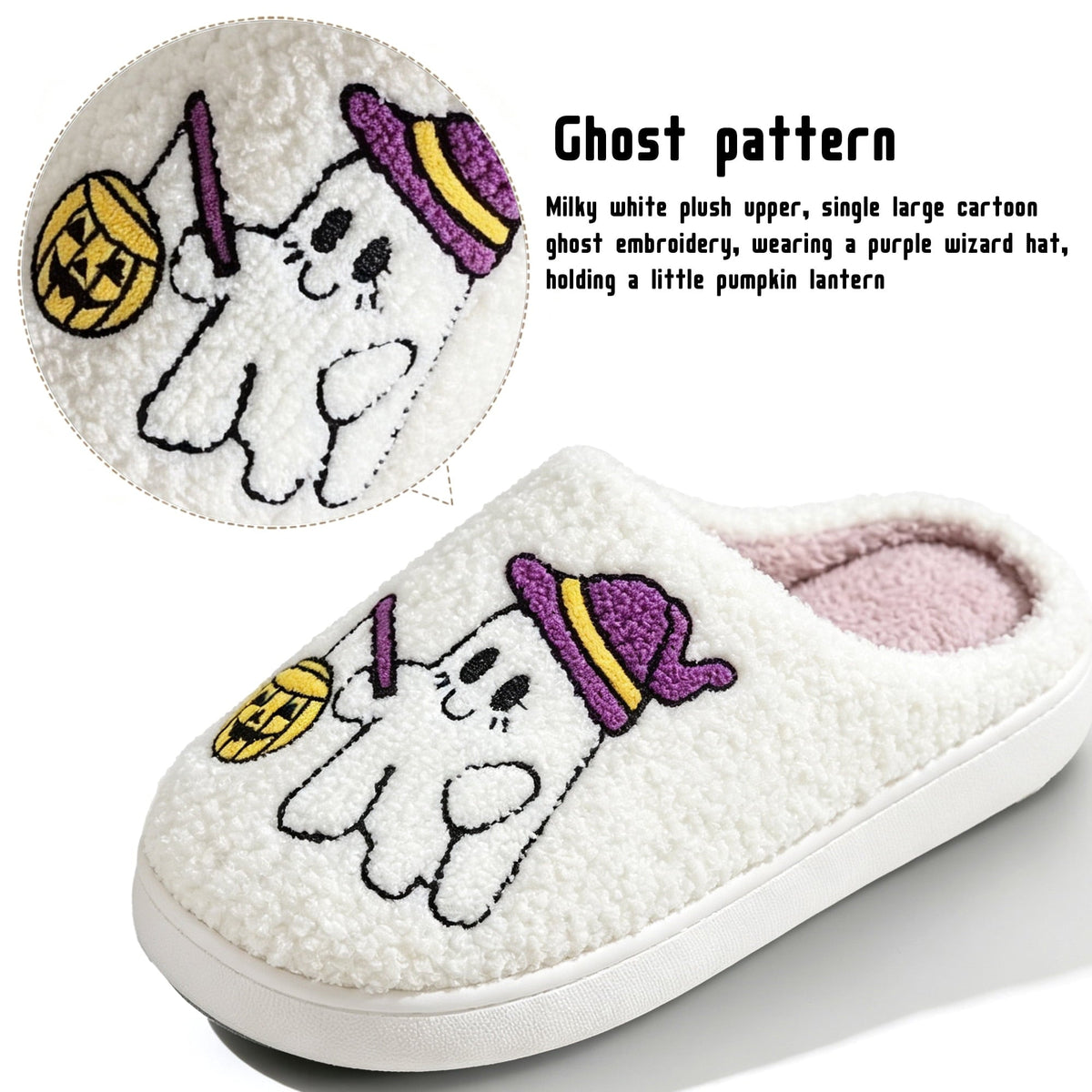 BERANMEY Halloween Slippers for Women Perfect Soft Plush Comfy Warm Slip-On Cute Womens Slippers Indoor Fluffy House Sli