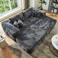 HOOOWOOO Plush L-Shaped Sectional Sofa With Detachable Ottoman - 80L*69.3W*35.4H*59D