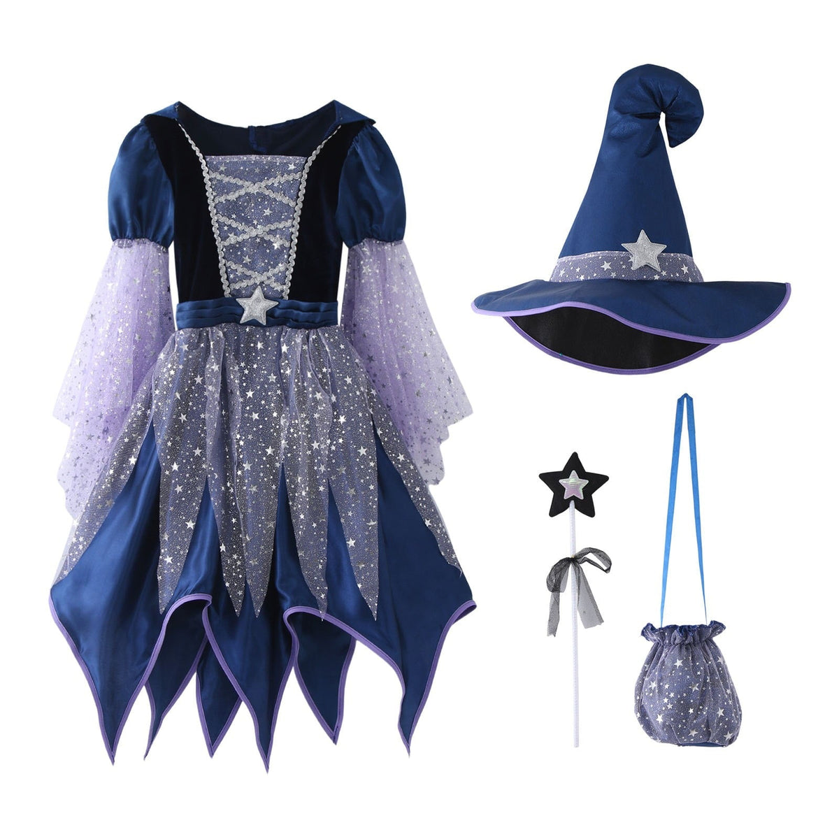 Gunia Girls Witch Tutu Dress Outfits With Hat 4 Piece Halloween Cosplay Dress Role Play For Toddler Kids Holiday Party D