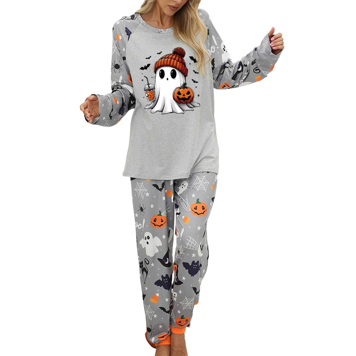 Pajamas For Women Set Halloween Cozy 2 Piece Outfit Soft Comfortable Sleepwear Loungewear Nightwear Nightclothes Homewea