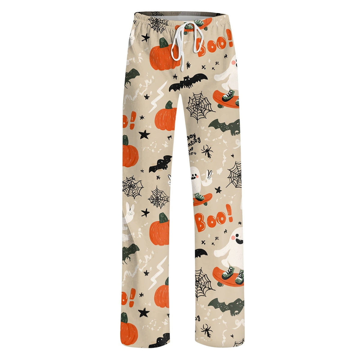 Fabrcox Halloween Womans Pajama Pants Ghost Pumpkin Candy Sleep Pants Women Fall Winter Festival Soft Lounge Pants for W