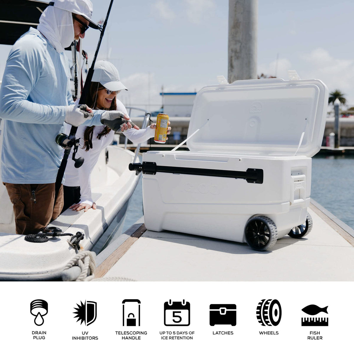 Igloo 110 Qt Glide Pro Wheeled Cooler, Sandstone - 60385