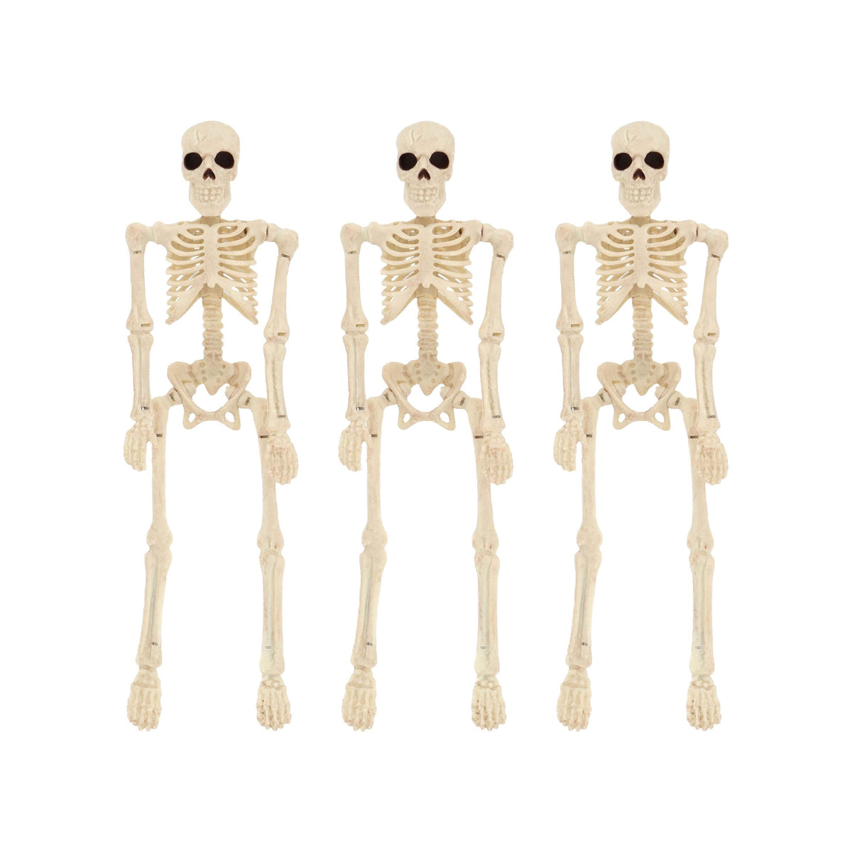 Mini Faux Posable Skeletons, 8", 3 Count, Halloween by Way To Celebrate