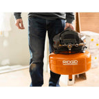 RIDGID 6 Gal. Portable Electric Pancake Air Compressor With 18GA Brad Nailer, 16GA Finish Nailer And 18GA Finish Stapler