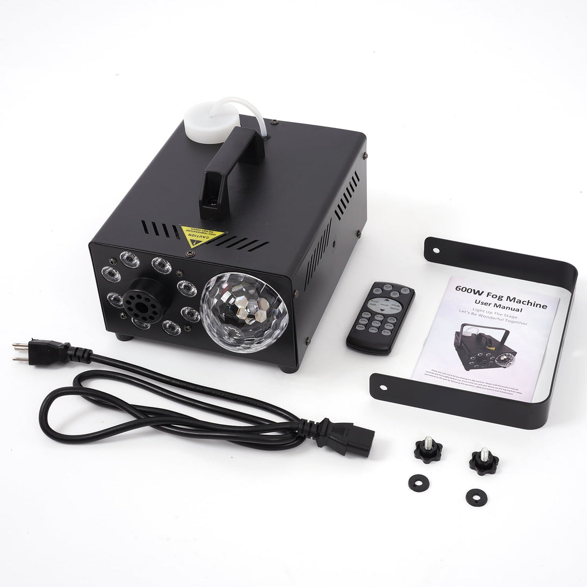 Yexmas 600W Fog Machine with Disco Ball & 8 RGB LED Lights – 2000CFM and Remote Control for Parties, Weddings, Halloween