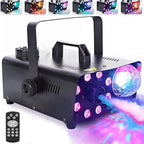Yexmas 600W Fog Machine with Disco Ball & 8 RGB LED Lights – 2000CFM and Remote Control for Parties, Weddings, Halloween