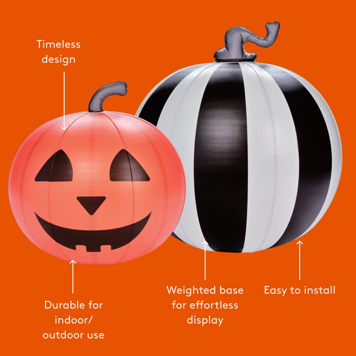 FUNBOY Inflatable Pumpkin Halloween Decorations Outdoor, 2-Pack