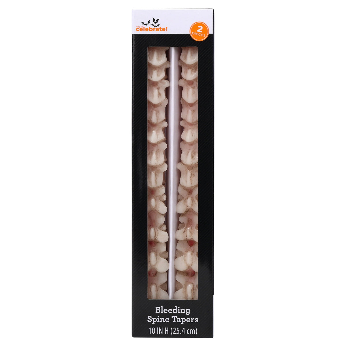 Bleeding Spine Taper Candles, 10", 2 Pieces, Halloween by Way To Celebrate