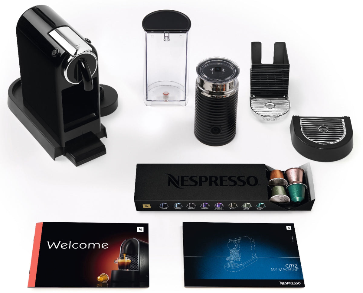 De'Longhi Nespresso CitiZ & Milk Espresso Machine With Aeroccino3 Milk Frother, 24 Ounces - Limousine Black