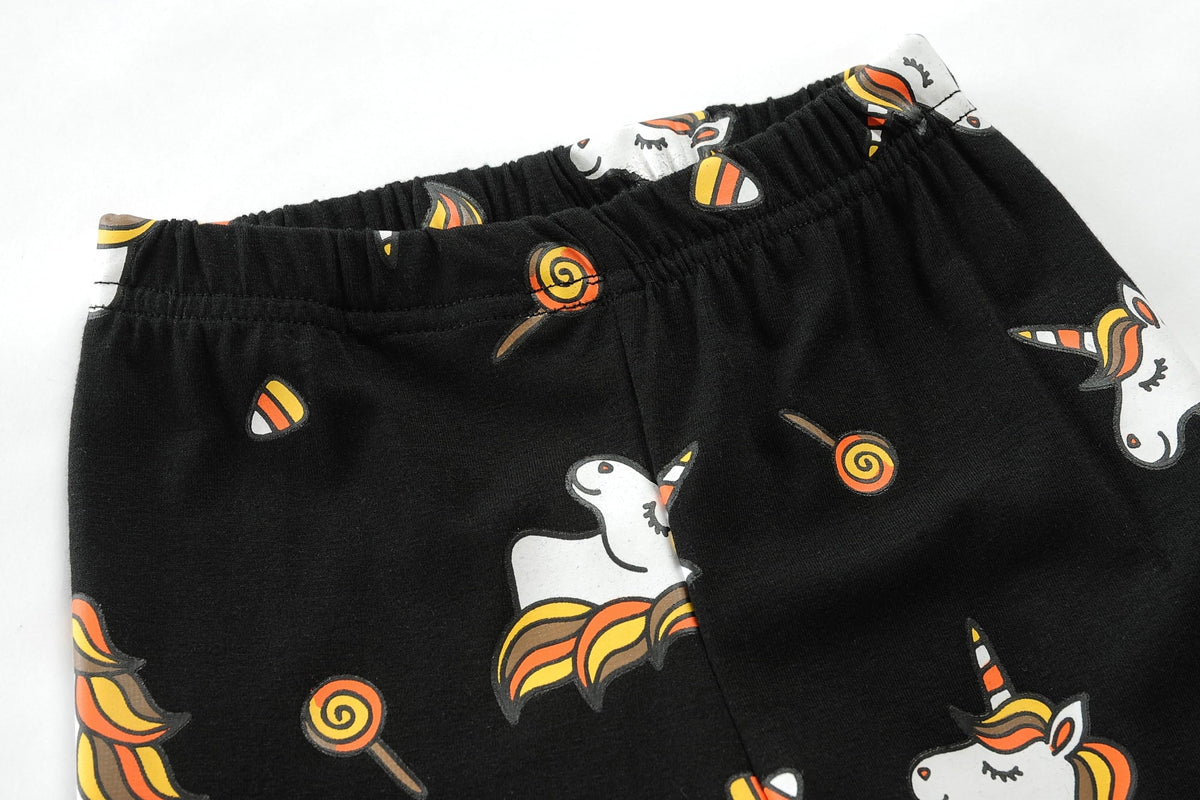 POPTEM Toddler Halloween Pajamas Glow in the Dark Long Sleeve 2-Piece Sleepwear 4T