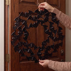 Metal Bat Wreath, Black, 21.5", Halloween by Way To Celebrate