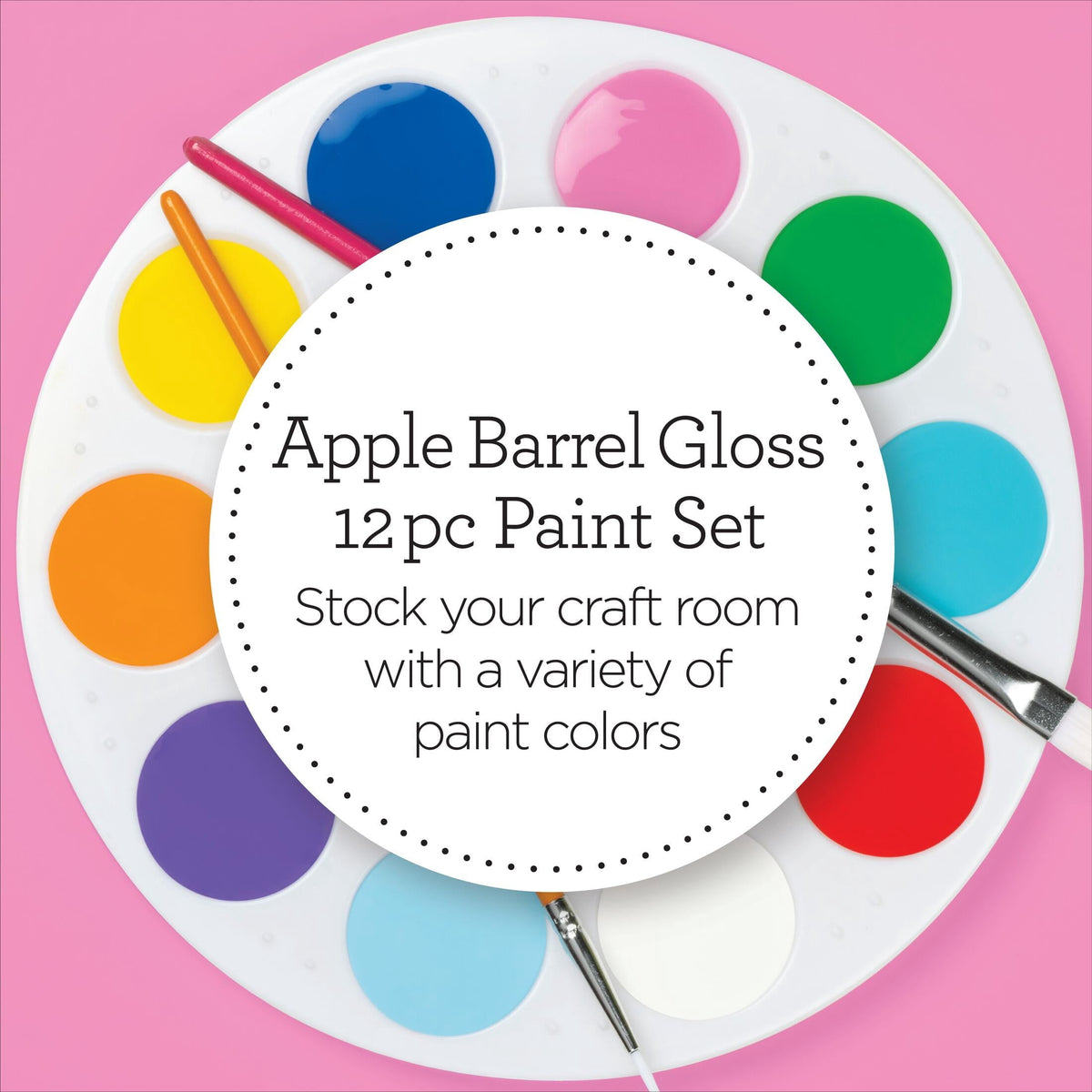 Apple Barrel Desert Sky 2 fl oz Acrylic Craft Paint Set, Matte Finish, Set of 12