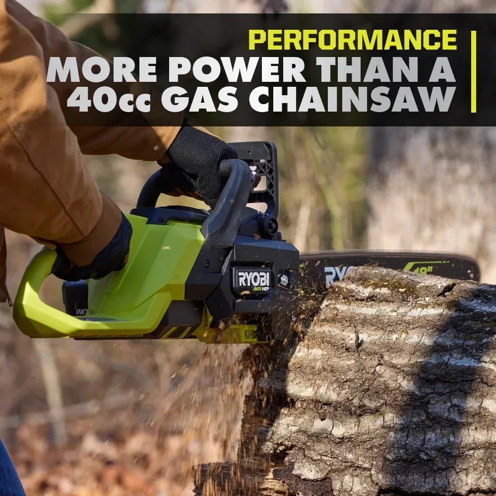 RYOBI 40V HP Brushless 18" Chainsaw Kit - Over 90 Cuts per Charge
