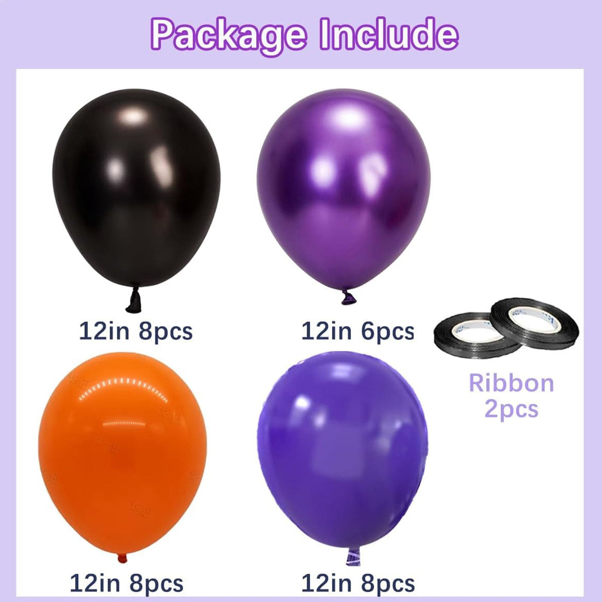 12 Inch Latex Balloons 30Pcs Halloween Party Decorations, Black Orange Confetti Balloons Set for Birthday Party Supplies