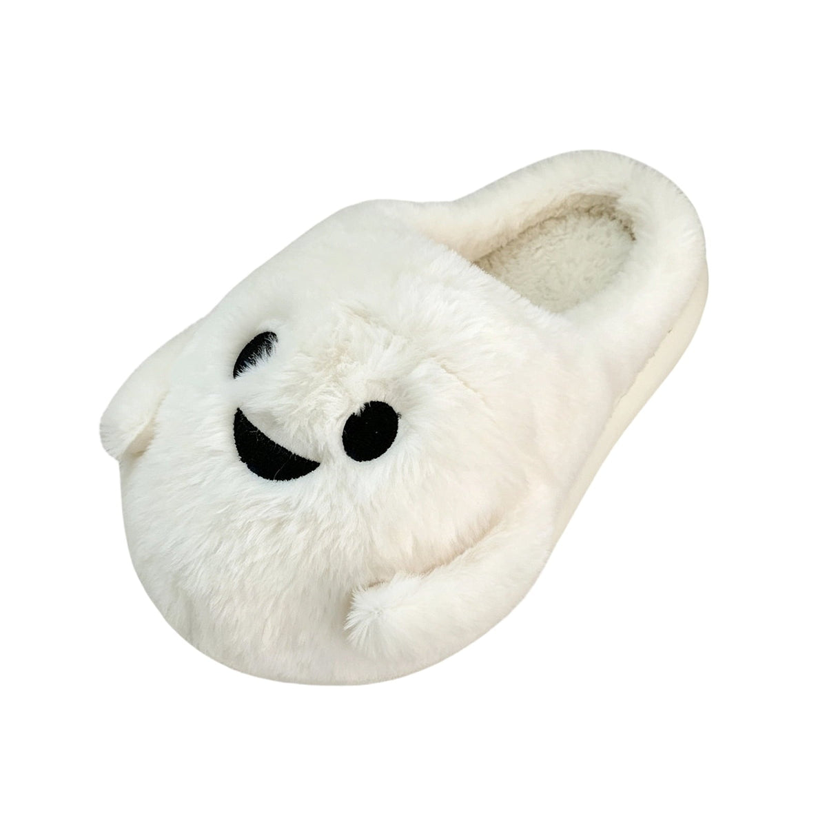 KEVCHE Halloween Ghost Pumpkin House Slippers, Warm Cozy Plush Slippers for Indoor Outdoor Home, Cute Spooky Holiday Foo
