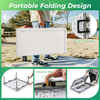 Costway Folding Mahjong Table With Cup Holders, Felt Mat And Carrying Handle - 35in x 35in x 29in