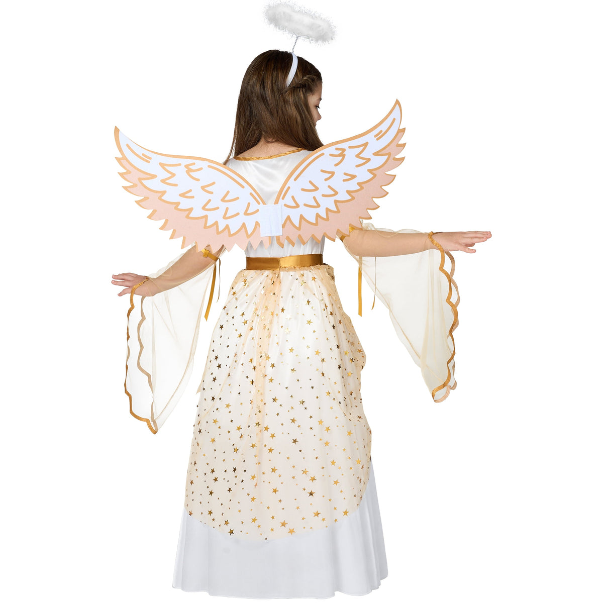 Joyfy Halloween Angel Costume for Girls, Angel Dress for Kids, Guardian Angel Set for Halloween Costumes Themed Party Co