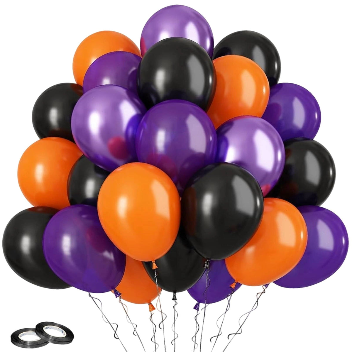 12 Inch Latex Balloons 30Pcs Halloween Party Decorations, Black Orange Confetti Balloons Set for Birthday Party Supplies