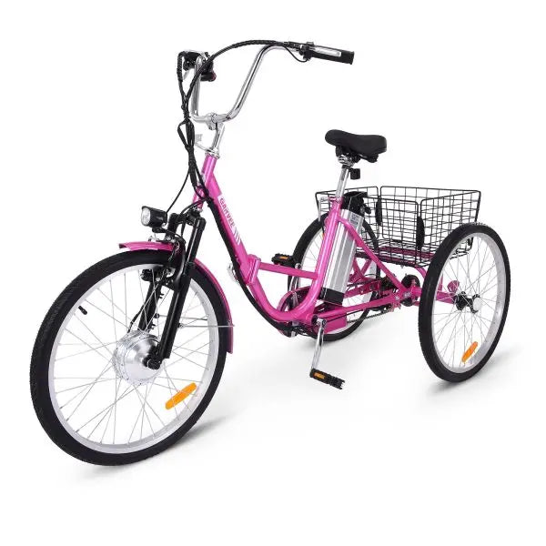 Adult Electric Tricycle - 7-Speed Folding E-Trike, 24in Wheels, 36V 10Ah Removable Battery, 250W Motor, 330-Lb Load Capa