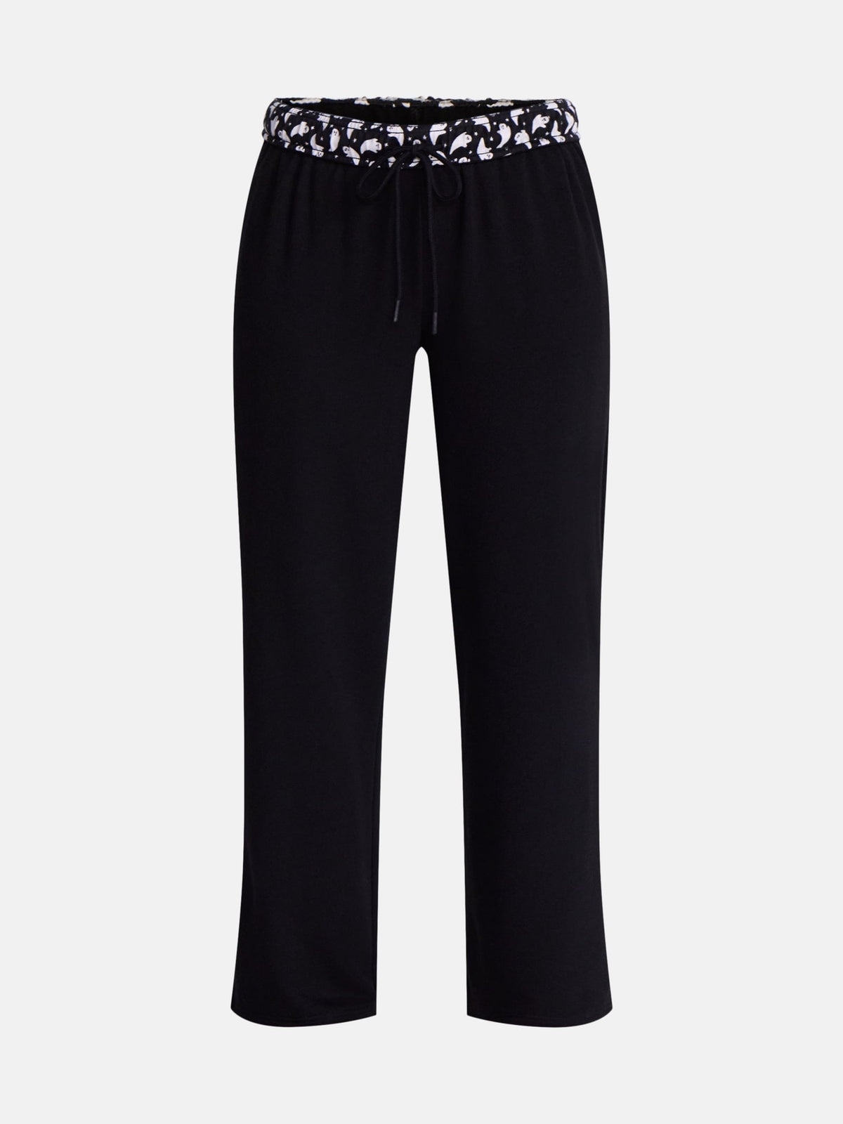 Women’s Halloween Printed Foldover Waistband French Terry Lounge Pants, 29" Inseam